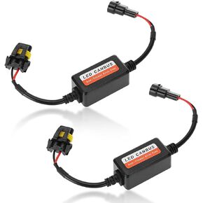 2 PCS H13/9008 Car LED Bulb CANBUS Decoder, Multifunction IP67 Waterproof Plug Play Radio Interference Decoder Resistor, Fault Elimination Repair Accessories, Suitable for Most Models (Black)
