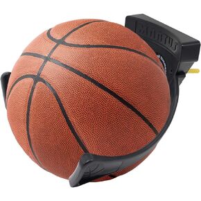 Jolitac Wall Mounted Ball Holder Display Sports Balls Storage and Decoration Shelf Black Self-Sticking Claw Racks