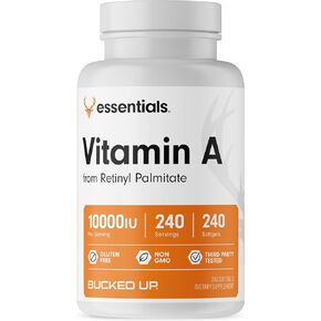 Bucked Up Vitamin A 10000IU Per Serving, Essentials (240 Servings, 240 Softgels)