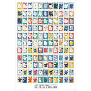 Pop Chart Lab A Visual Compendium of Baseball Jerseys Print Poster (24 X 36) in Kuwait