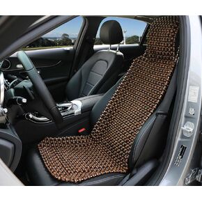 Natural Wood Beaded Seat Cover Pad Mat Comfy Cool Summer Massage Seat Cushion (Square Large) for Truck,RV,Pickup,Big Office Chair only