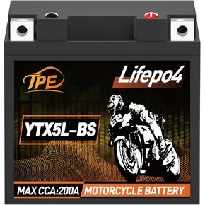 12 Volt Lithium Motorcycle Battery Powersport Battery LiFePO4 Engine Start Battery, Lightweight, High Energy Density, Long Life Cycle, with BMS YTX7L-BS