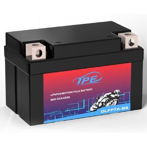 TPE Lithium Motorcycle Scooter Battery LiFePO4 Engine Start Battery 12.8V with BMS (Smart Battery Management System) 2500-8000 Life Cycles (B0CN6RG8SW)