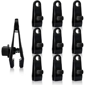 10pcs Tarp Clips, Tarp Clamps, Tarp Clips Thumb, Tarp Clips Heavy Duty Lock Grip, Plastic Tent Clips Clamps, Poly Tarpaulin Clip, Reusable Linoleum Tent Clip, Canvas Clips for Outdoor Garden Farm