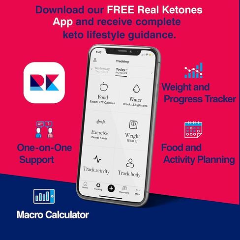 الكيتونات الحقيقية الخارجية Keto D BHB + MCT + إلكتروليتات، مسحوق مزيج مشروب خالٍ من الكافيين، تارت العنب من أجل الكيتوزية السريعة (56 وجبة) in Kuwait