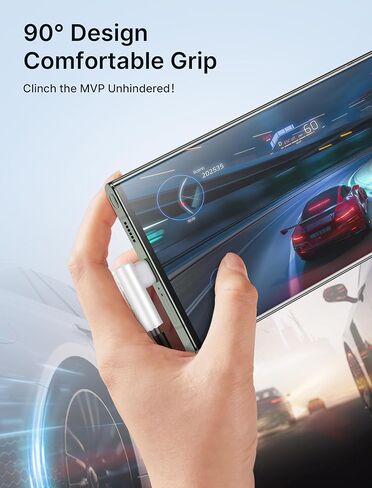 JSAUX 2 حزمة محول صوت USB C إلى 3.5 مم بزاوية قائمة، محول مقبس سماعة رأس من النوع C إلى Aux مع دونجل DAC HiFi 24 بت متوافق مع Samsung Galaxy S23 Ultra، Pixel 7، iPad Pro، MacBook، iPhone 15 in Kuwait