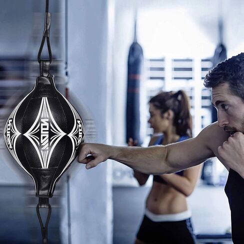 مجموعة كرات الملاكمة ذات النهاية المزدوجة من Ahagut مجموعة MMA Punchingball لتدريب الكبار وكرة السرعة (أسود) in Kuwait