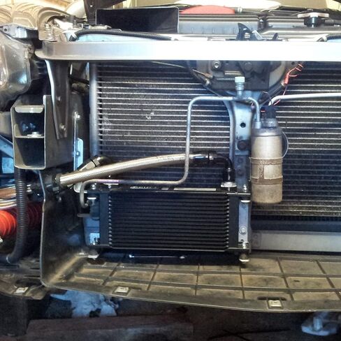 10 Row AN10-10AN Stacked Plate Oil Cooler 6AN 8AN Adapter Universal Engine Transmission Aluminium Alloy in Kuwait