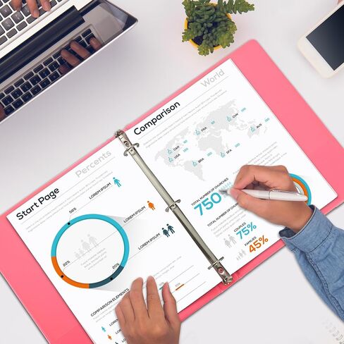 مجلدات حلقات مقاس 1 بوصة، مجلدات عرض SEEKIND، تحمل ورقًا يصل إلى 8.5 بوصة و11 بوصة، غطاء شفاف قابل للتخصيص، للمنزل والمكتب ومستلزمات المدرسة، 6 عبوات in Kuwait