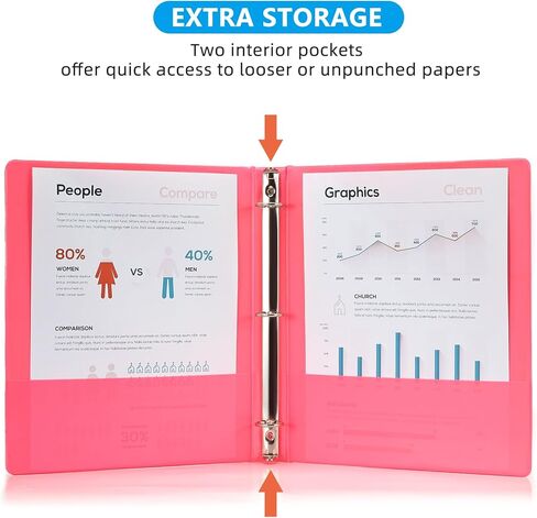 مجلدات حلقات مقاس 1 بوصة، مجلدات عرض SEEKIND، تحمل ورقًا يصل إلى 8.5 بوصة و11 بوصة، غطاء شفاف قابل للتخصيص، للمنزل والمكتب ومستلزمات المدرسة، 6 عبوات in Kuwait