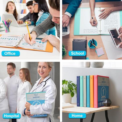 مجلدات حلقات مقاس 1 بوصة، مجلدات عرض SEEKIND، تحمل ورقًا يصل إلى 8.5 بوصة و11 بوصة، غطاء شفاف قابل للتخصيص، للمنزل والمكتب ومستلزمات المدرسة، 6 عبوات in Kuwait