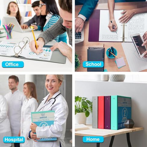 مجلدات حلقات مقاس 1 بوصة، مجلدات عرض SEEKIND، تحمل ورقًا يصل إلى 8.5 بوصة و11 بوصة، غطاء شفاف قابل للتخصيص، للمنزل والمكتب ومستلزمات المدرسة، 6 عبوات in Saudi Arabia