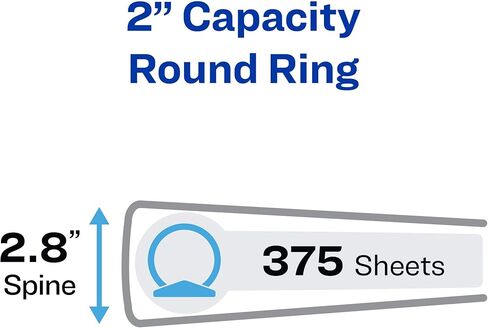 Avery Economy 3 Ring Binder, 2" Round Rings, 1 Black Binder (03501) in Saudi Arabia