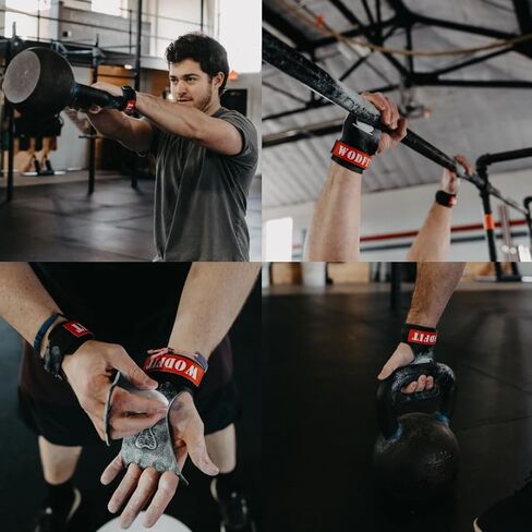 3 Hole Carbon Gym Hand Grips for Weightlifting, Pull Ups, Gymnastics, Wods with Wrist Straps, Crossfit Grips for Men and Women, Comfort and Support, Protection from Rips and Blisters in Saudi Arabia