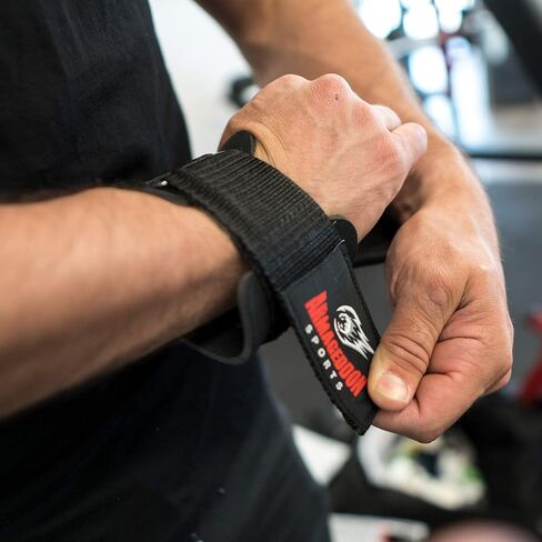 ARMAGEDDON SPORTS Weight Lifting Gym Hand Grips Workout Straps with Adjustable Wrist Support Wraps - Fitness Gloves Alternative in Saudi Arabia