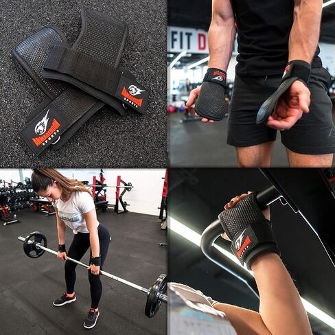 ARMAGEDDON SPORTS Weight Lifting Gym Hand Grips Workout Straps with Adjustable Wrist Support Wraps - Fitness Gloves Alternative in Saudi Arabia