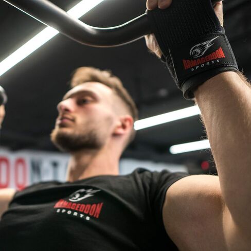 ARMAGEDDON SPORTS Weight Lifting Gym Hand Grips Workout Straps with Adjustable Wrist Support Wraps - Fitness Gloves Alternative in Saudi Arabia
