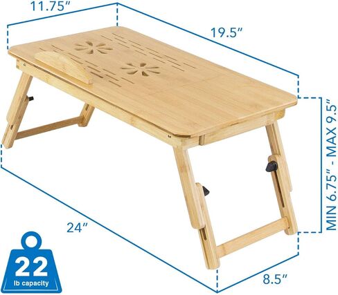 تركيبها! صينية سرير للكمبيوتر المحمول مع سطح مائل ودرج تخزين قابل للسحب | طاولة إفطار قابلة للتعديل بتصميم قابل للطي | صينية الكمبيوتر المحمول المصنوعة من الخيزران الطبيعي والصديقة للبيئة (MI-7212) in Kuwait