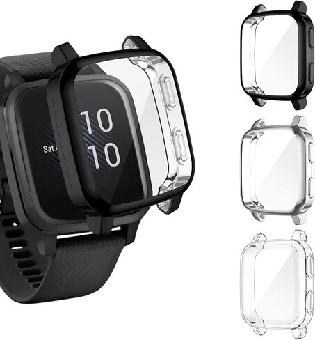 EZCO 3-Pack Screen Protector Case Compatible with Garmin Venu Sq 2/Sq 2 Music/Venu Sq/Venu Sq Music, Full Coverage Soft TPU Case Protective Screen Cover Bumper Frame for Garmin Venu Sq GPS Smartwatch in Kuwait