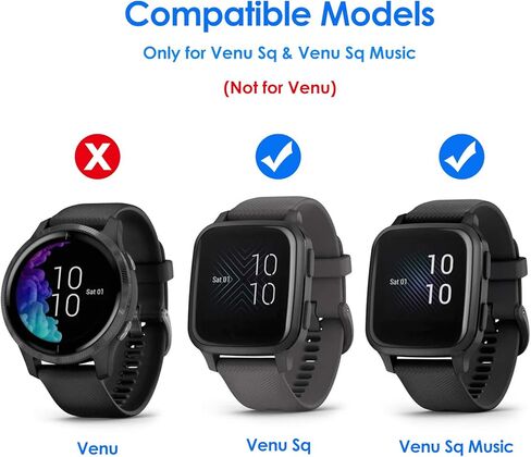 EZCO 3-Pack Screen Protector Case Compatible with Garmin Venu Sq 2/Sq 2 Music/Venu Sq/Venu Sq Music, Full Coverage Soft TPU Case Protective Screen Cover Bumper Frame for Garmin Venu Sq GPS Smartwatch in Kuwait