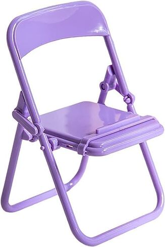 Htppzjr Purple Mini Portable Cell Phone Stand Foldable Chair Shape Universal Candy Color Mobile Multi-Angle Cradle for Desk Phone Holder Telephone Stands in Saudi Arabia