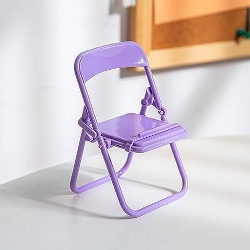 Htppzjr Purple Mini Portable Cell Phone Stand Foldable Chair Shape Universal Candy Color Mobile Multi-Angle Cradle for Desk Phone Holder Telephone Stands in Saudi Arabia