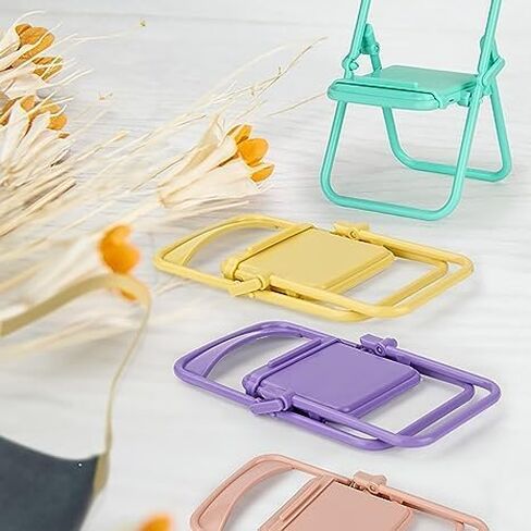 Htppzjr Purple Mini Portable Cell Phone Stand Foldable Chair Shape Universal Candy Color Mobile Multi-Angle Cradle for Desk Phone Holder Telephone Stands in Saudi Arabia
