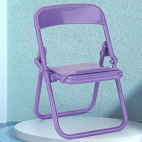 Htppzjr Purple Mini Portable Cell Phone Stand Foldable Chair Shape Universal Candy Color Mobile Multi-Angle Cradle for Desk Phone Holder Telephone Stands in Saudi Arabia