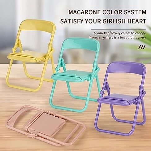 Htppzjr Purple Mini Portable Cell Phone Stand Foldable Chair Shape Universal Candy Color Mobile Multi-Angle Cradle for Desk Phone Holder Telephone Stands in Saudi Arabia