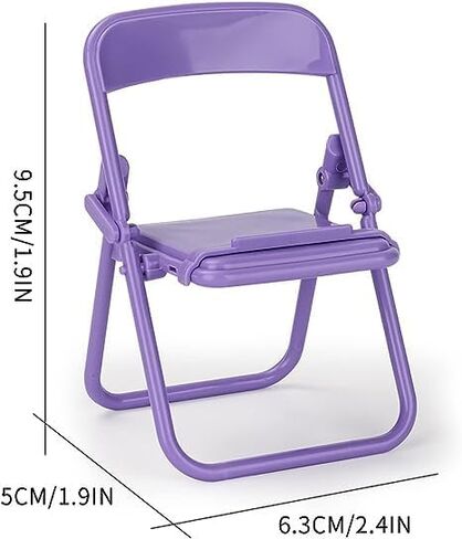 Htppzjr Purple Mini Portable Cell Phone Stand Foldable Chair Shape Universal Candy Color Mobile Multi-Angle Cradle for Desk Phone Holder Telephone Stands in Saudi Arabia
