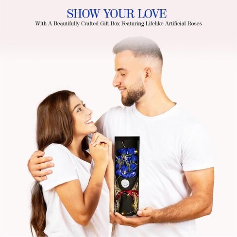 Preserved Flower Bouquet, Gift Box from Forever Roses and LED Lights, Gifts for Women, Artificial Flowers Bouquet for Wife, Girlfriend, Unique Mom Gifts. (Pink) in Saudi Arabia