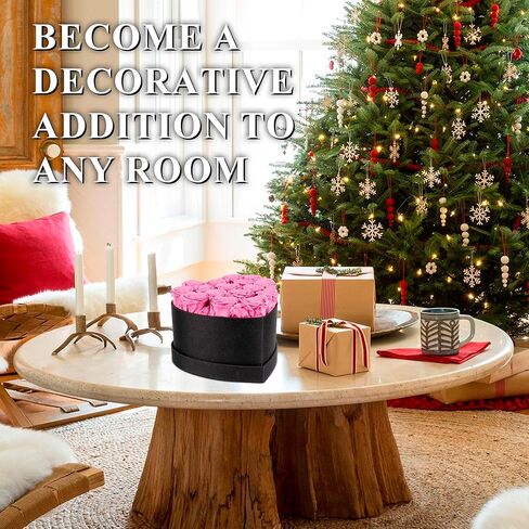 16 Piece Preserved Flowers Roses Heart Shape Box Forever Flowers with Necklace Real Roses That Last A Year Christmas Roses Gifts for Women Anniversary Rose Bouquet Gifts (Red) (Red) in Saudi Arabia