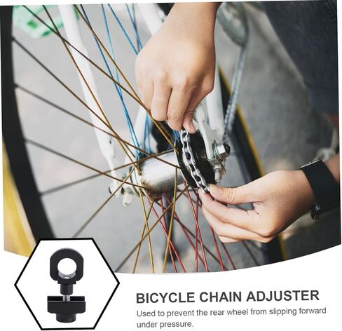 Unomor 2pcs سلسلة ضبط الموتر Fixie Bike Tool مناسبة للدراجات الفردية لون أسود سلسلة سرعة واحدة الموتر منظم دراجة واحدة دراجة سلسلة BMX معدات سلسلة واحدة in Kuwait