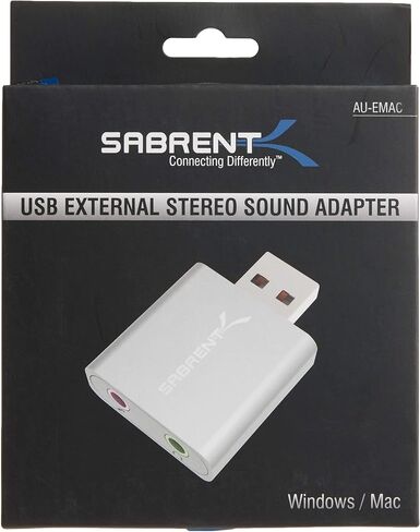 محول صوت ستيريو خارجي USB من الألومنيوم من SABRENT لنظامي التشغيل Windows وMac. التوصيل والتشغيل لا حاجة إلى برامج تشغيل. [الفضة] (الاتحاد الأفريقي-EMAC) in Saudi Arabia