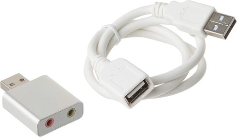 محول صوت ستيريو خارجي USB من الألومنيوم من SABRENT لنظامي التشغيل Windows وMac. التوصيل والتشغيل لا حاجة إلى برامج تشغيل. [الفضة] (الاتحاد الأفريقي-EMAC) in Saudi Arabia
