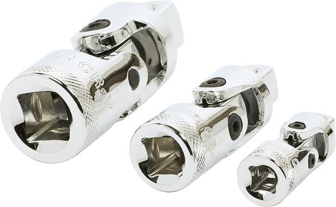 ARES 37000-3-Piece Spring Loaded Universal Joint Set – Spring Loaded Design Keeps U-Joint Rigid for Easier Positioning - 1/4-Inch, 3/8-Inch, and 1/2-Inch Drive in Saudi Arabia