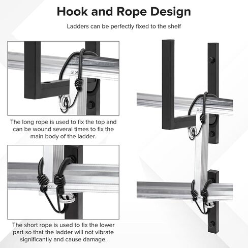 Ladder Rack for Trailer, 2 Racks Aluminum Side Mount Trailer Ladder Rack Fit for Enclosed Trailer in Saudi Arabia
