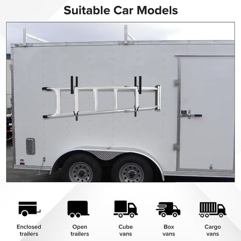 Ladder Rack for Trailer, 2 Racks Aluminum Side Mount Trailer Ladder Rack Fit for Enclosed Trailer in Saudi Arabia