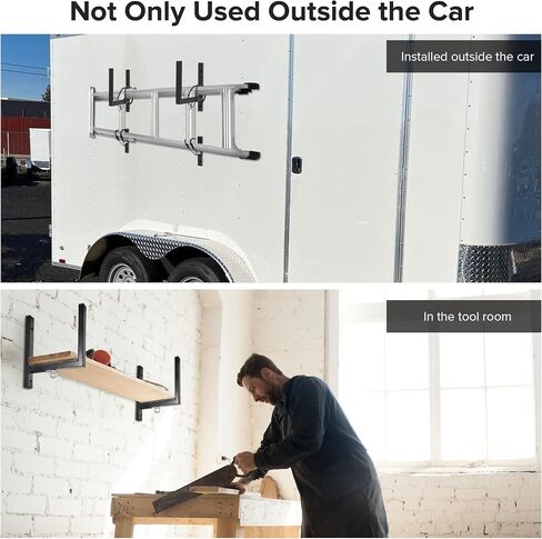 Ladder Rack for Trailer, 2 Racks Aluminum Side Mount Trailer Ladder Rack Fit for Enclosed Trailer in Saudi Arabia