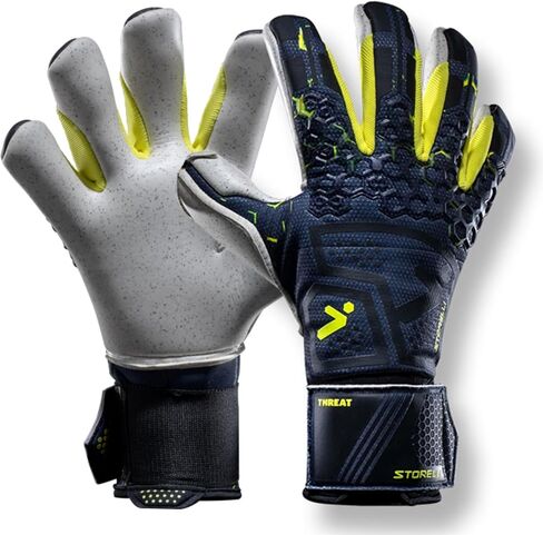 Storelli Silencer Threat Goalkeeper Gloves, High-Impact Hand Protection with 5 Removable Finger Spines, German Quartz Latex with Foam Padding, Breathable Yet Skin-Tight Fabric in Saudi Arabia