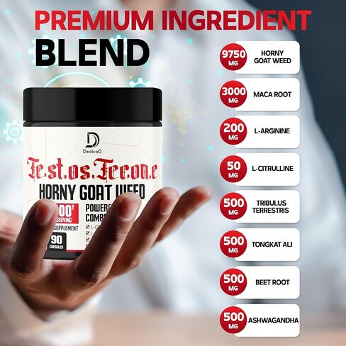 90 كبسولة من ديكاد - 8 في 1 تريبولوس تيريستريس عشبة العنزة إل-أرجينين جذر الماكا تونغكات علي جذر البنجر - دعم قوة العضلات لتمارين الطاقة in Kuwait