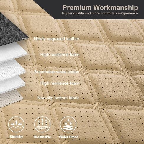 GIANT PANDA Customized Full Set Car Seat Covers Fit for Toyota Highlander L/LE/XLE/Limited/Hybrid 2020 2021 2022 2023 2024 Three-Row Model, 8 Seats, Faux Leather - (Grey Gray) in Kuwait