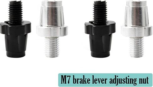 4 قطعة أداة ضبط رافعة الفرامل، برغي تعديل رافعة الفرامل 7 مم، براغي تعديل رافعة الفرامل من سبائك الألومنيوم الأسود/الفضي. in Kuwait