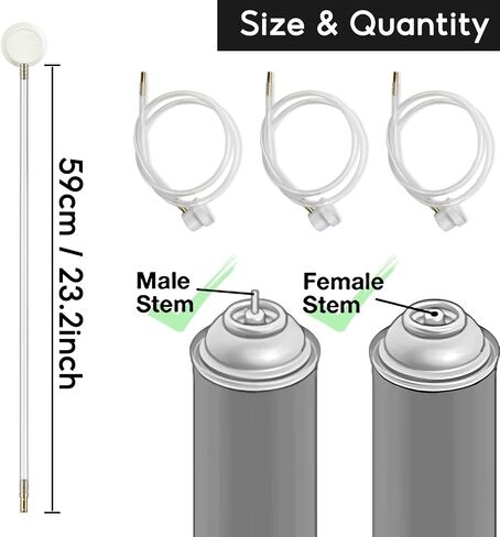 3 Pcs Aerosol Can Extension 360-Side Spray Nozzle Set, 22In Hose, Adapter, Work with Male & Female Caps or Valves, Fits Rust Corrosion Fluid Film Protection Aerosols (Side Spray) in Saudi Arabia