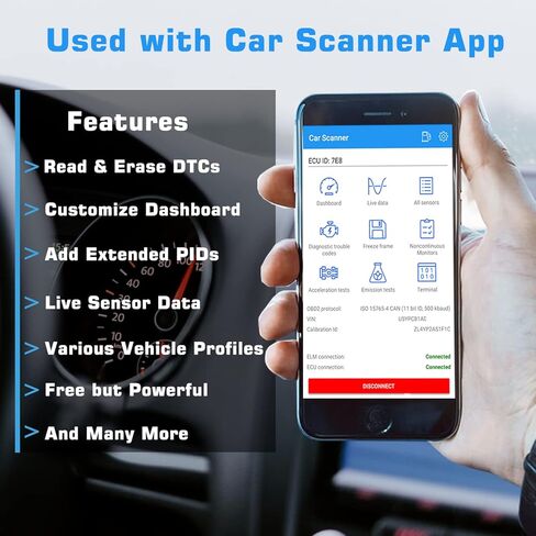 محول ماسح ضوئي Veepeak Mini WiFi Obd II، أداة مسح ضوئي لمحرك السيارة وقارئ رمز تشخيصي لأجهزة iOS وAndroid باللون الأسود in Kuwait