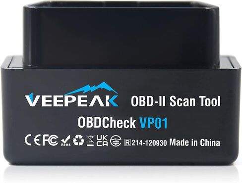 محول ماسح ضوئي Veepeak Mini WiFi Obd II، أداة مسح ضوئي لمحرك السيارة وقارئ رمز تشخيصي لأجهزة iOS وAndroid باللون الأسود in Kuwait
