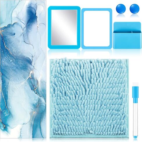 Timgle 8 Pcs Locker Accessories Kit Magnetic Wallpaper Locker Rug Locker Organizer Mirror Magnetic Nails Whiteboard with Dry Erase Marker Locker Decoration Set for Girl School Supplies (Watercolor) in Saudi Arabia