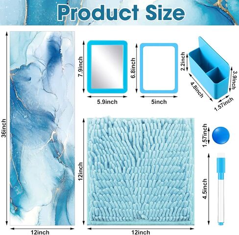 Timgle 8 Pcs Locker Accessories Kit Magnetic Wallpaper Locker Rug Locker Organizer Mirror Magnetic Nails Whiteboard with Dry Erase Marker Locker Decoration Set for Girl School Supplies (Watercolor) in Saudi Arabia