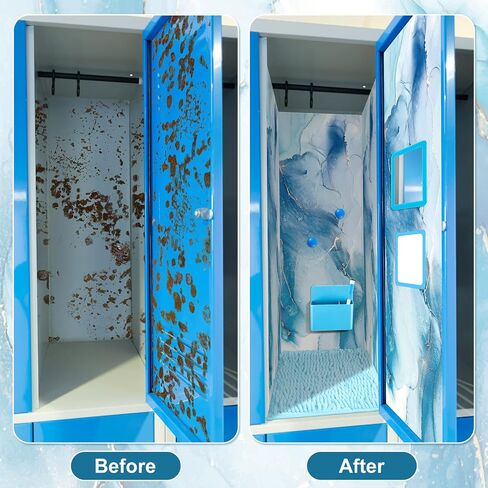 Timgle 8 Pcs Locker Accessories Kit Magnetic Wallpaper Locker Rug Locker Organizer Mirror Magnetic Nails Whiteboard with Dry Erase Marker Locker Decoration Set for Girl School Supplies (Watercolor) in Saudi Arabia