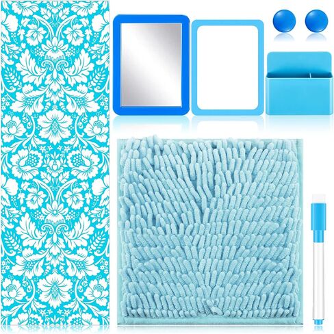 Timgle 8 Pcs Locker Accessories Kit Magnetic Wallpaper Locker Rug Locker Organizer Mirror Magnetic Nails Whiteboard with Dry Erase Marker Locker Decoration Set for Girl School Supplies (Watercolor) in Saudi Arabia